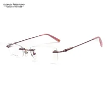 Высокое качество оправа меньше очки с оправой из сплава оправа розовый тонкий металлический темп оптические очки S1013 COL102