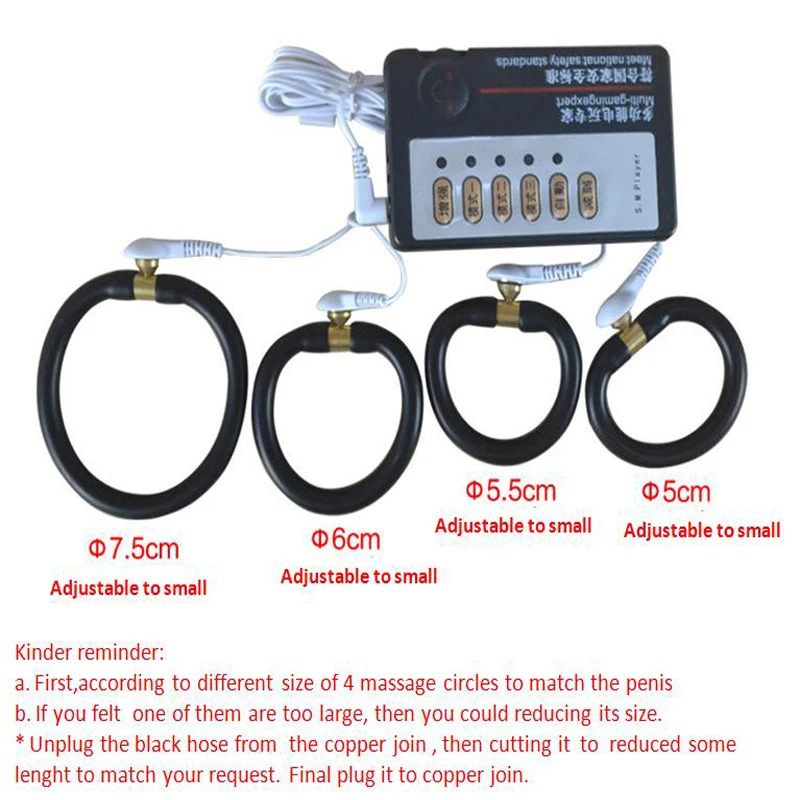 4 размера, Кольца для пениса, для взрослых, для мужчин, с электрическим током, устройство для задержки времени, пенис, расширители, для увеличения, для мужчин, t Peineili, тренажер для мужчин