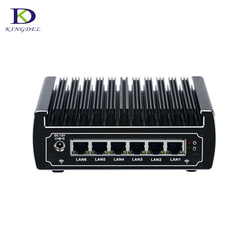 Kingdel Pfsense безвентиляторный мини ПК HTPC Core i3 7100U Celeron 3865U 6 * Intel Lans DDR4 linux брандмауэр