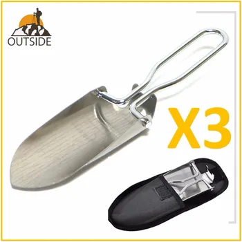 

3 pcs High Quality Foldable Stainless Steel Shovel Planting Tool Fishing Outdoor Camping Gardon Hiking Shovel Tools
