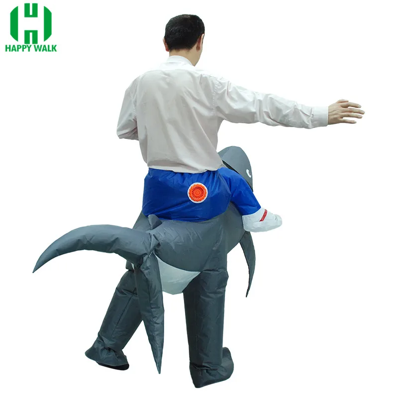 New Purim Halloween Inflatable Shark Costume Carnival Mascot Cosplay Costume Party Animal Shark Fish Costume Women Man Adult Kid