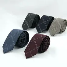 Бренд 6 см Узкая Хлопок Галстуки Свадебные Костюмы Галстуки для мужчины Простой Стиль Полосатый и Плед Бизнес Шеи Галстук Gravatas Corbatas галстуки для мужчин