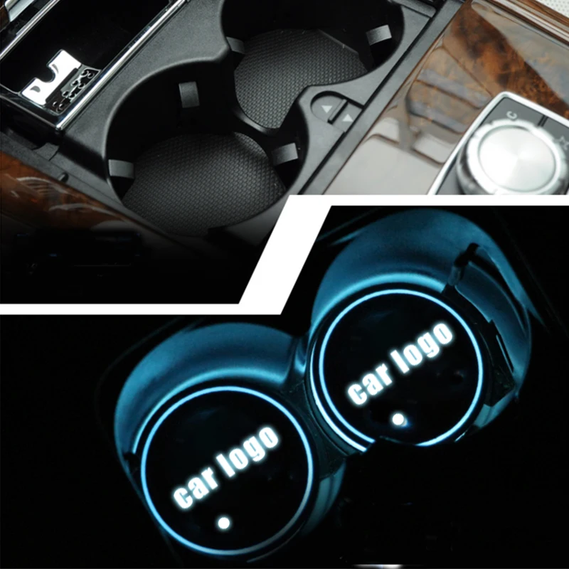 Логотип знак автомобиля Led блестящий стакана воды Pad Groove люминесцентные