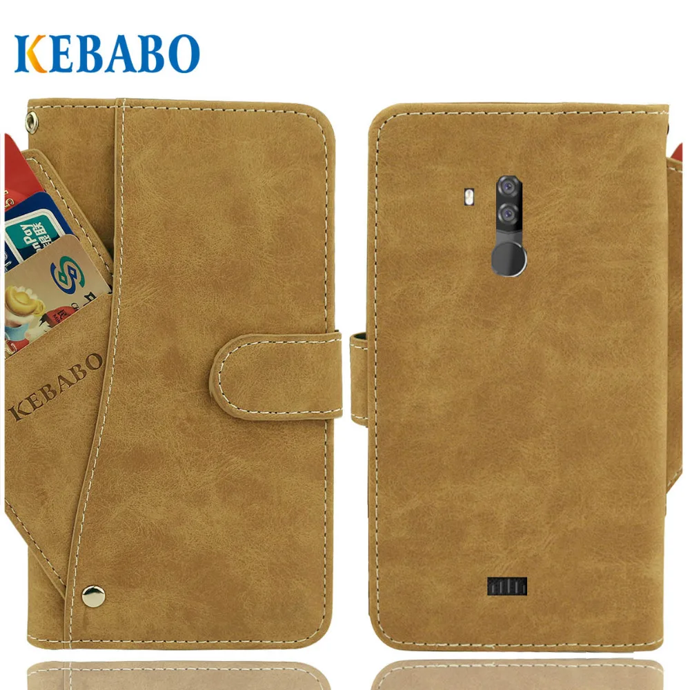 Винтажный кожаный бумажник Oukitel WP1 чехол 5 &quotс откидной крышкой роскошный 3