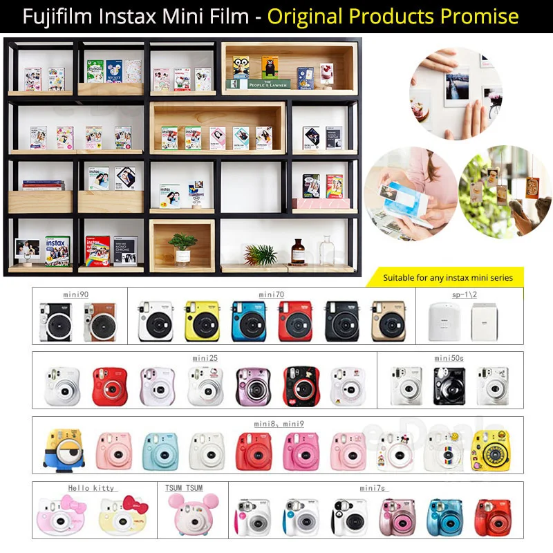 Белая пленка Fujifilm Instax Mini 9 10 200 листов для камеры FUJI Instant Photo 8 7s 25 50s 70 90 Share Printer SP