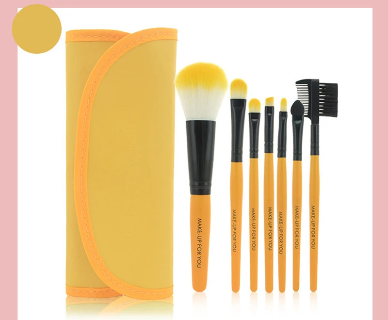 7 Pcs Natural Eye Makeup Brushes Tool Set Cosmetic Foundation Make Up Brushes Bag Eyeshadow Eyebrow Eyelash Lip Brush Beauty Kit (17)