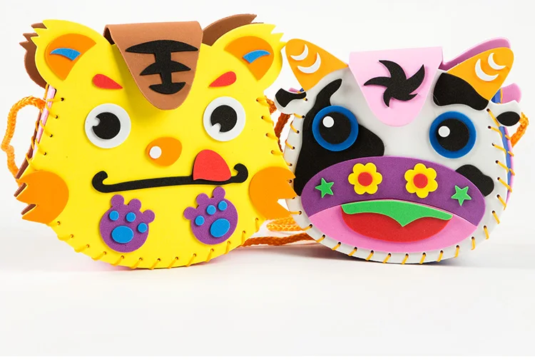 Милые животные мягкие строительные блоки игрушки кот Тигр 3D DIY швейная сумка образовательная сборка головоломка подарок для детей Прямая
