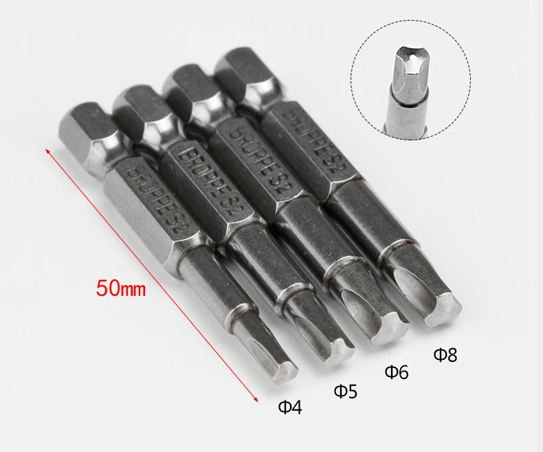 4 шт./компл. 1/" 50 мм специальные y-типа насадки для отвертки S2 сплав Сталь электрическая дрель винт-драйвер головных Мощность драйвер инструменты Y4-Y8