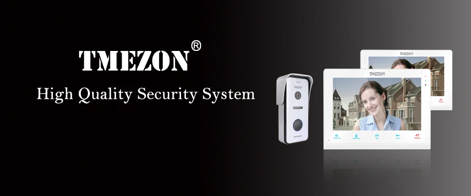 TMEZON Wireless/Wifi Smart IP Video Doorbell Intercom System,10 Inch+7 Inch Screen Monitor with 1x720P Wired Door Phone Camera