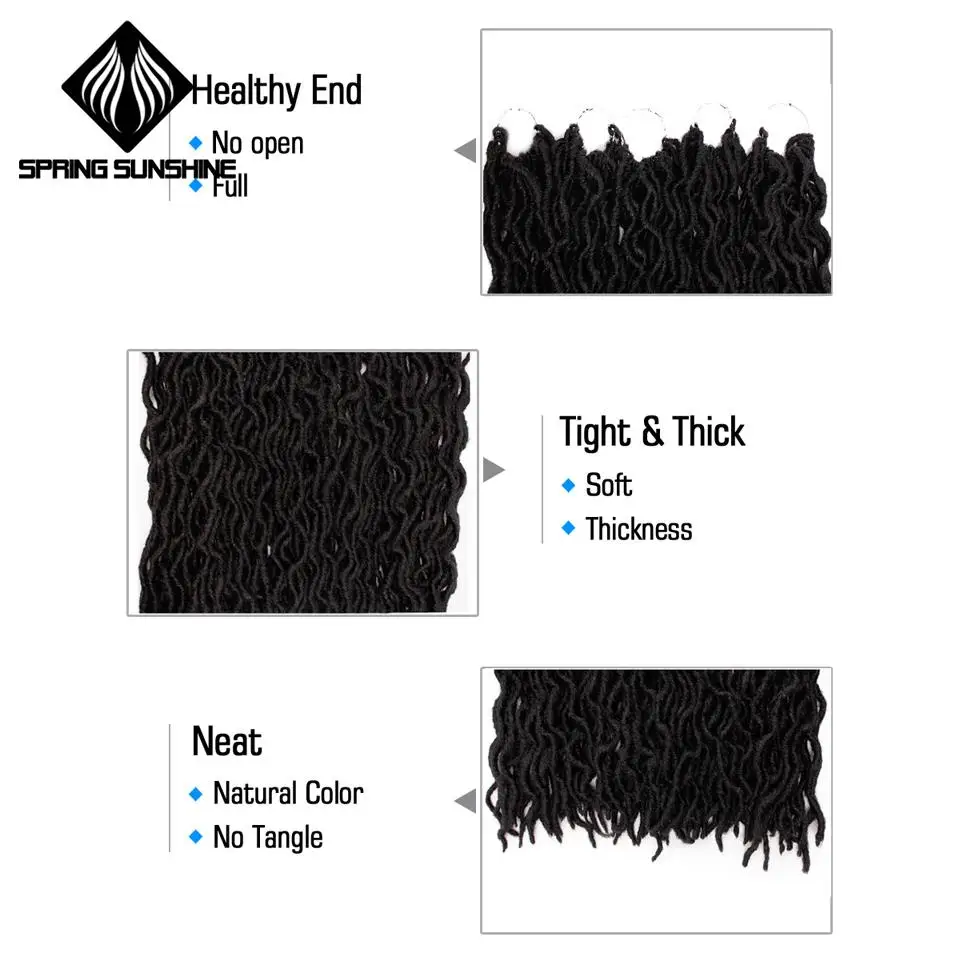 Ombre Nu Locs крючком косы 12 &quot18&quot натуральная богиня Faux вьющийся кроше синтетические