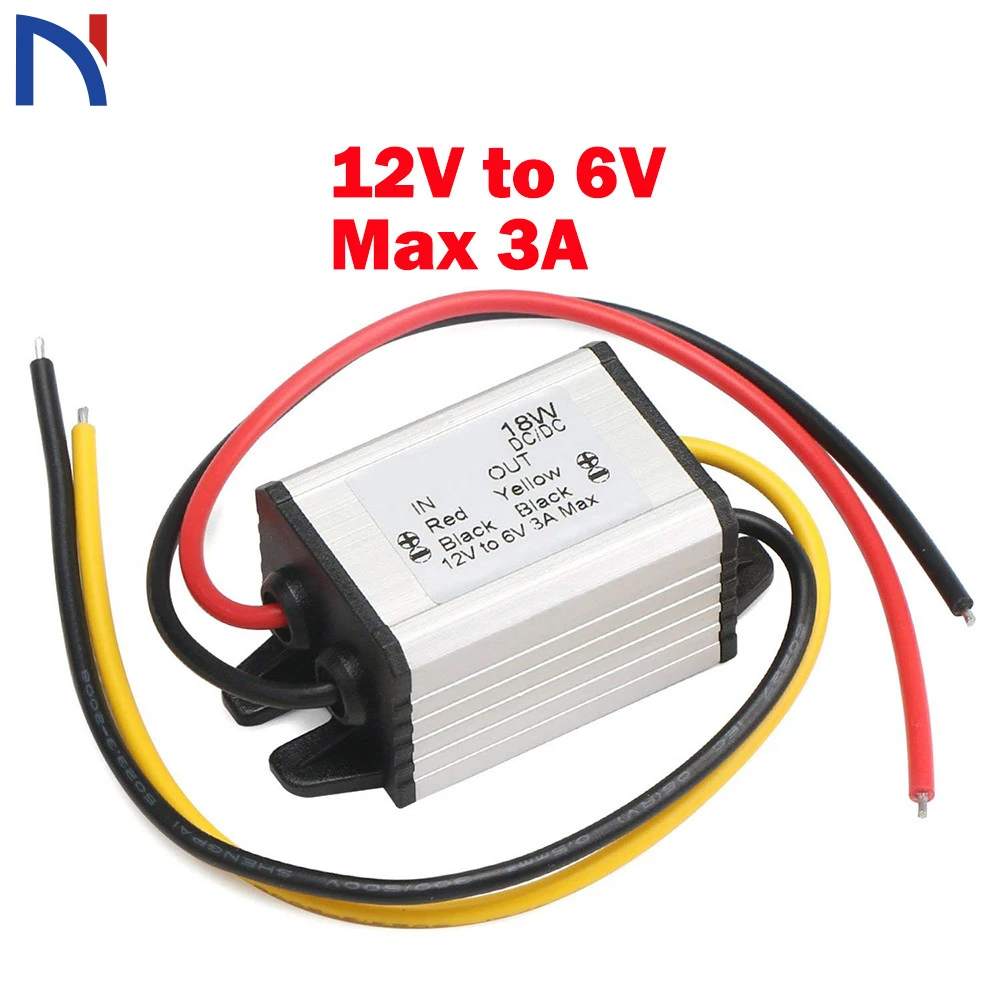 

Car Power Converter Buck Voltage Regulator 12V to 6V Converter 3A 18W Waterproof High Efficiency Step Down Volt Module Power