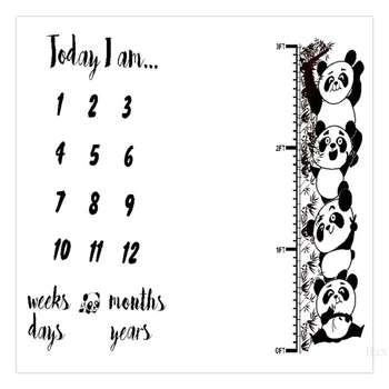 

New Baby Bed Blanket Newborn Swaddle Wrap Photo Background Cloth Infants Monthly Growth Number Photography Props