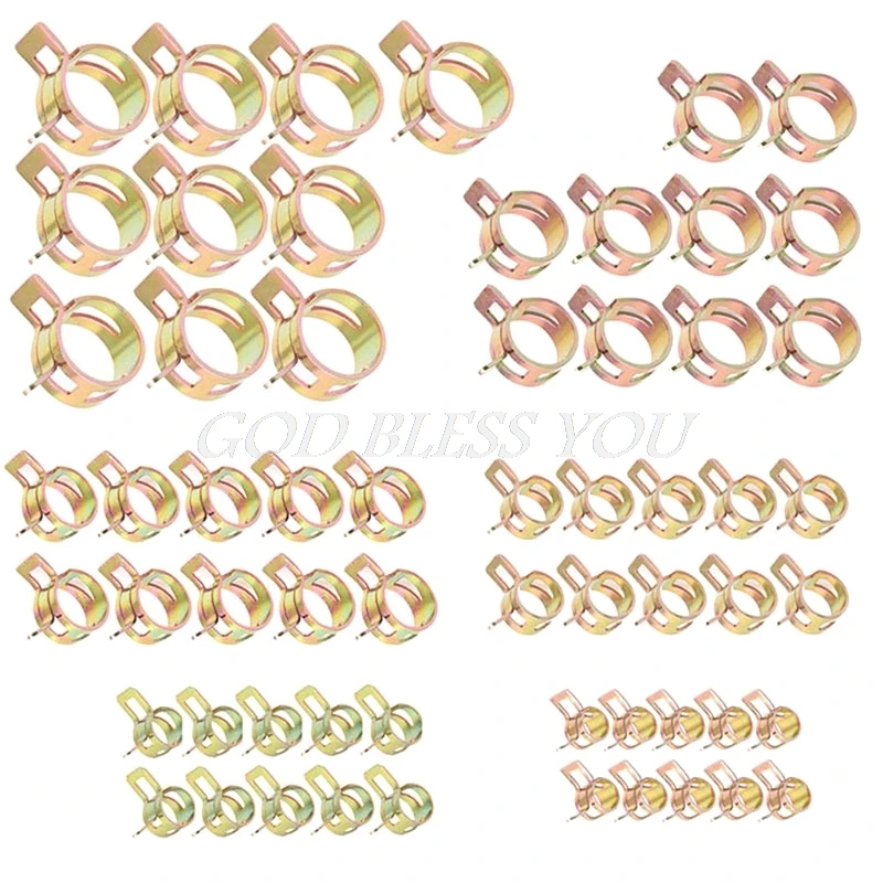  60Pcs Auto Car Spring Clip Fuel Oil Water Hoes Pipe Tube Clamp Fastener 6 Sizes