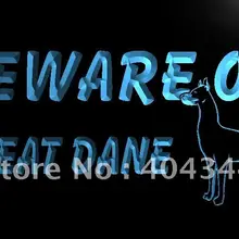 LB842-Остерегайтесь большой немецкий дог Pet светодиодный неоновый свет знак