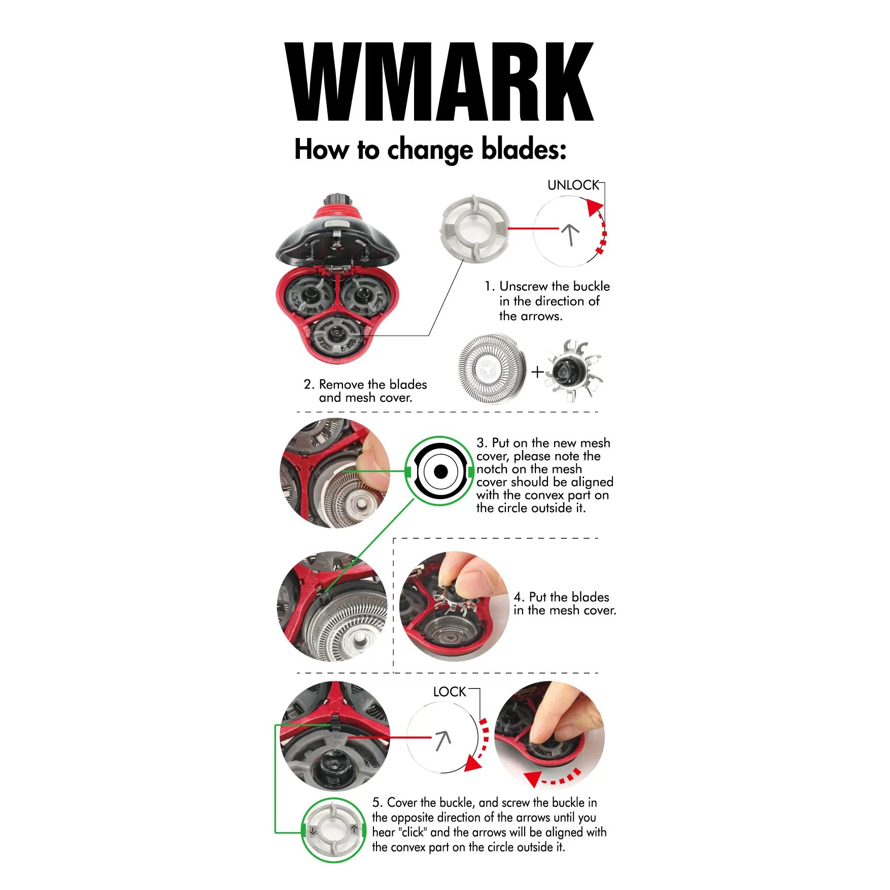 Wmark электробритва лысая головка полировальная машинка для стрижки волос женская машинка для удаления волос перезаряжаемая бритва с USB 3 лезвия бритвы моющиеся