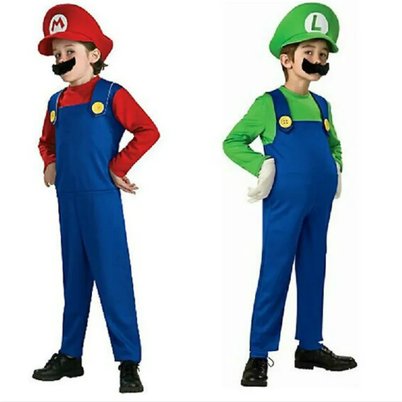 Детский костюм для косплея «Funy», «Super Mario Luigi Brothers», «сантехник», нарядный костюм для вечеринки, милый детский костюм