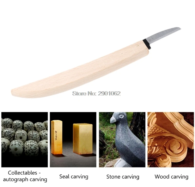 18cm Knife Beech Wood Working Banana Type Handle Wood Carving DIY Tool
