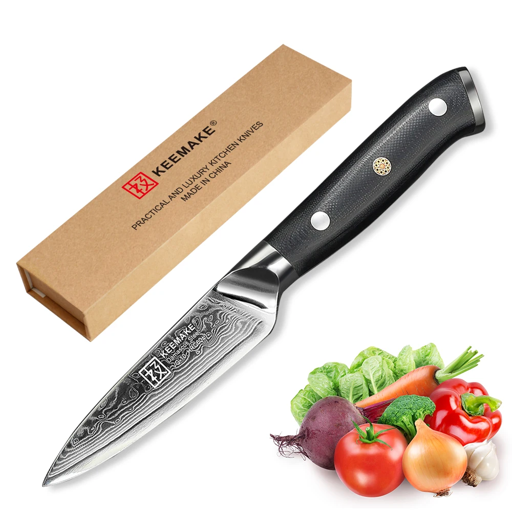 KEEMAKE 3.5" Paring Chef Knife 73 Layer High Quality Japanese Damascus