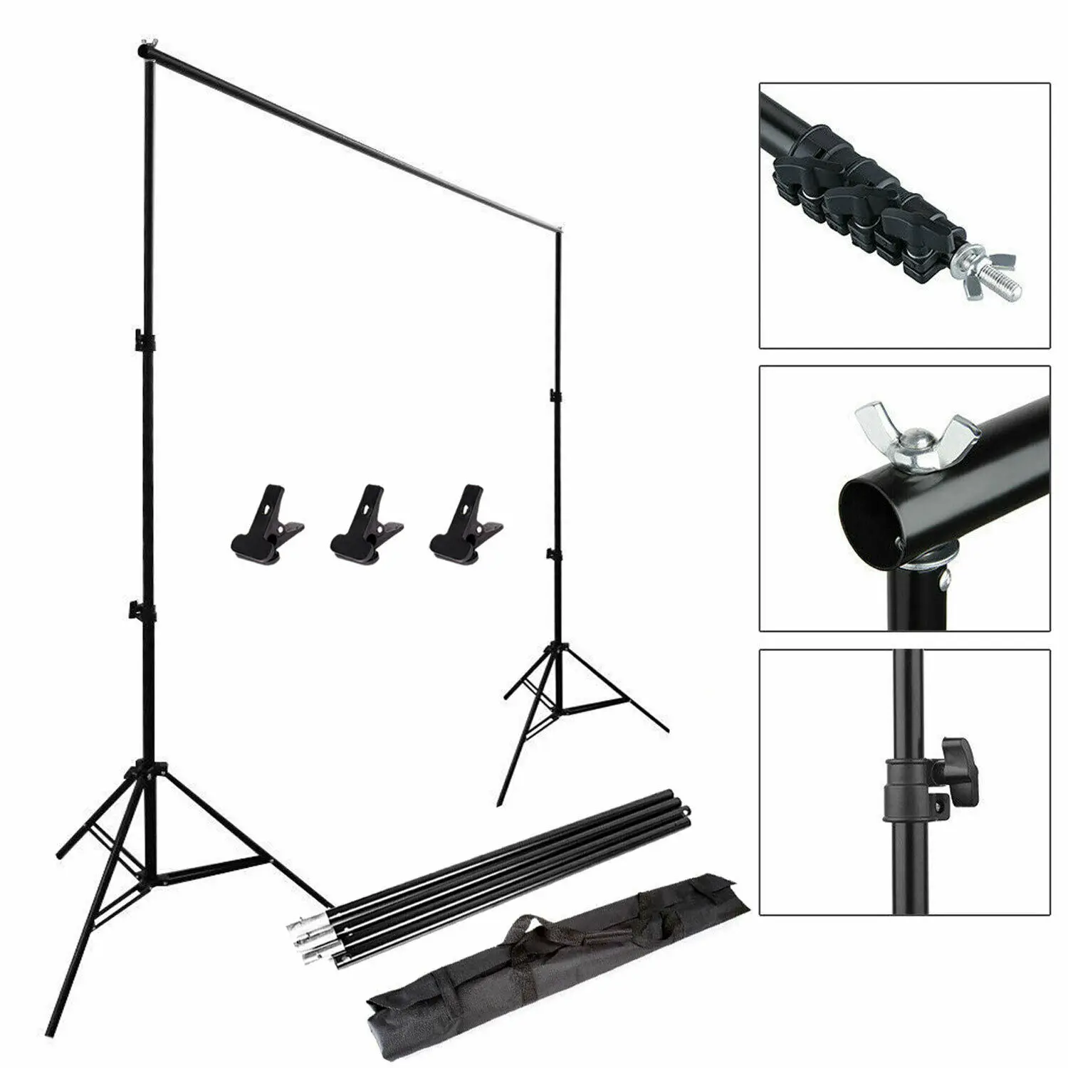 

ZUOCHEN Photography Adjustable 10Ft Background Support Stand Photo Crossbar Studio Kit