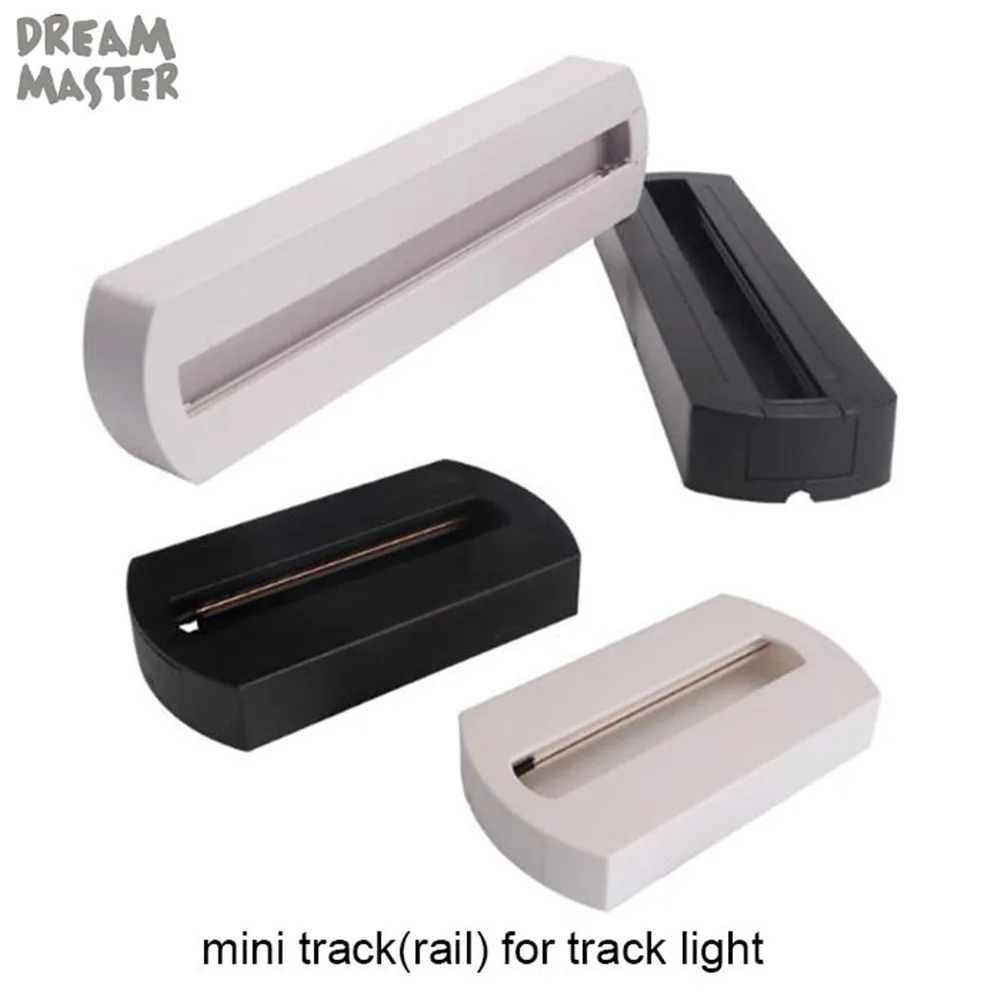 

Mini Track Lighting black white track rail plastic Wire Track Light Rail Fixture 2 wires surface mount rail for track light