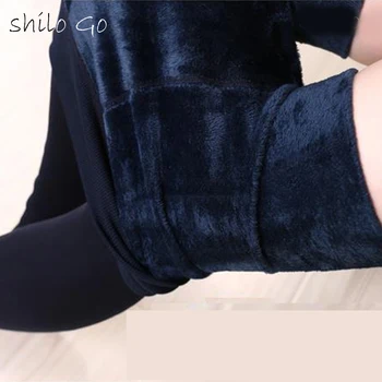 

2020 Fashion Women Plus Thick Velvet Pearl Cashmere Leggings Ms. Warm Pants Pants Seamless Integration Step Foot Pants