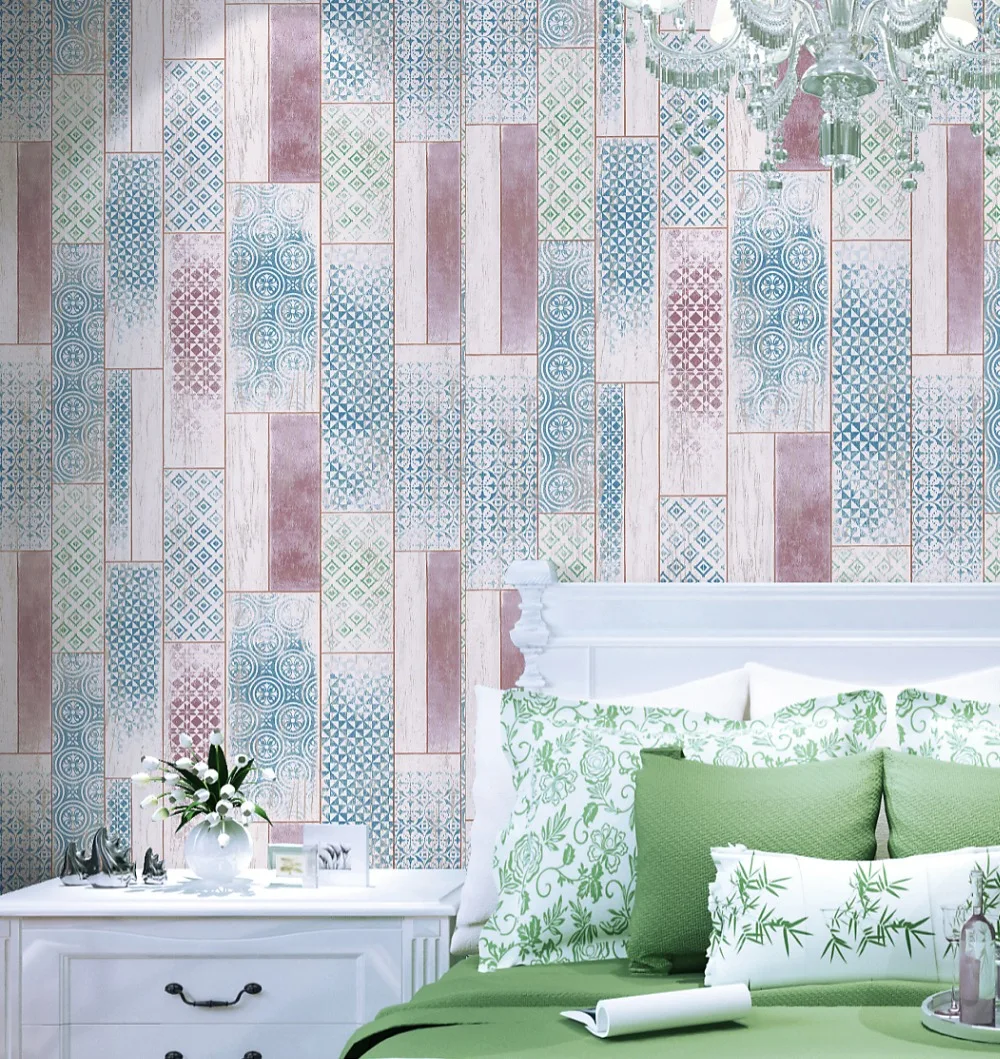 HaokHome Vintage Distressed Faux Wood Plank Wallpaper for walls 3d Faded Blue/Green For Living Room Home Bedroom Decoration HaokHome Vintage Distressed Faux Wood Plank Wallpaper for walls 3d Faded Blue/Green For Living Room Home Bedroom Decoration