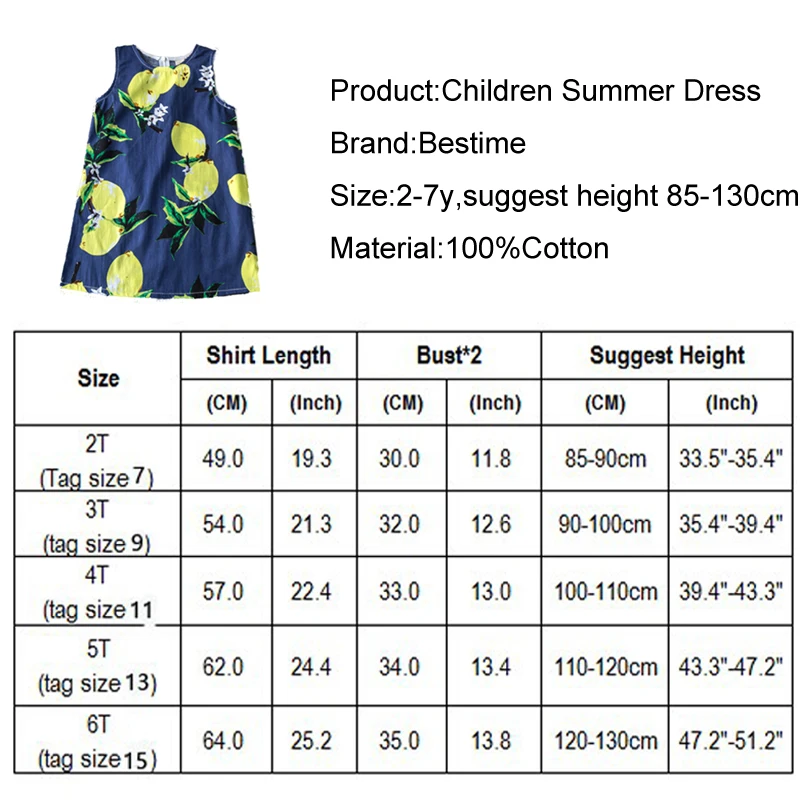Летние Детские платья для девочек с ананасом и лимонами, платья для девочек хлопковый Детский сарафан без рукавов сарафан, одежда для девочек от 2 до 7 лет