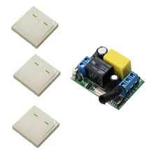 Smart Home Remote Switch Bed Room Lamp LED Bulb AC 220V Wireless Remote Switch 3pcs Wall Remote Transmitter and Receiver