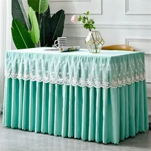 Новое прибытие Полиэстер Прямоугольник отельный Настольный юбка с стол, скатерть ткань для коктейлей arty Конференц-приема