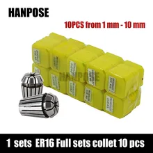 Свободная перевозка ER16 10 шт. зажим набор для приготовления чая 1 мм до 10 мм, в ассортименте для фрезерный станок с ЧПУ гравировальный станок инструмент двигателя оси мотор шпинделя