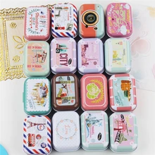 Beautiful Big Flower Rectangle Tea Box,Kitchen Accessories Candy Coffee Sugar Storage Tin Boxes,Portable Metal Box Bin