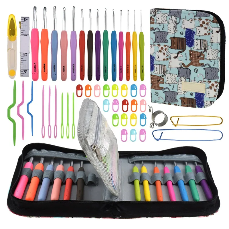 #^Special Price Multifunction Crochet Hook Set 14 Sizes Ergonomic Grip Crochet Hooks Case DIY Craft Accessories #^Special Price Multifunction Crochet Hook Set 14 Sizes Ergonomic Grip Crochet Hooks Case DIY Craft Accessories