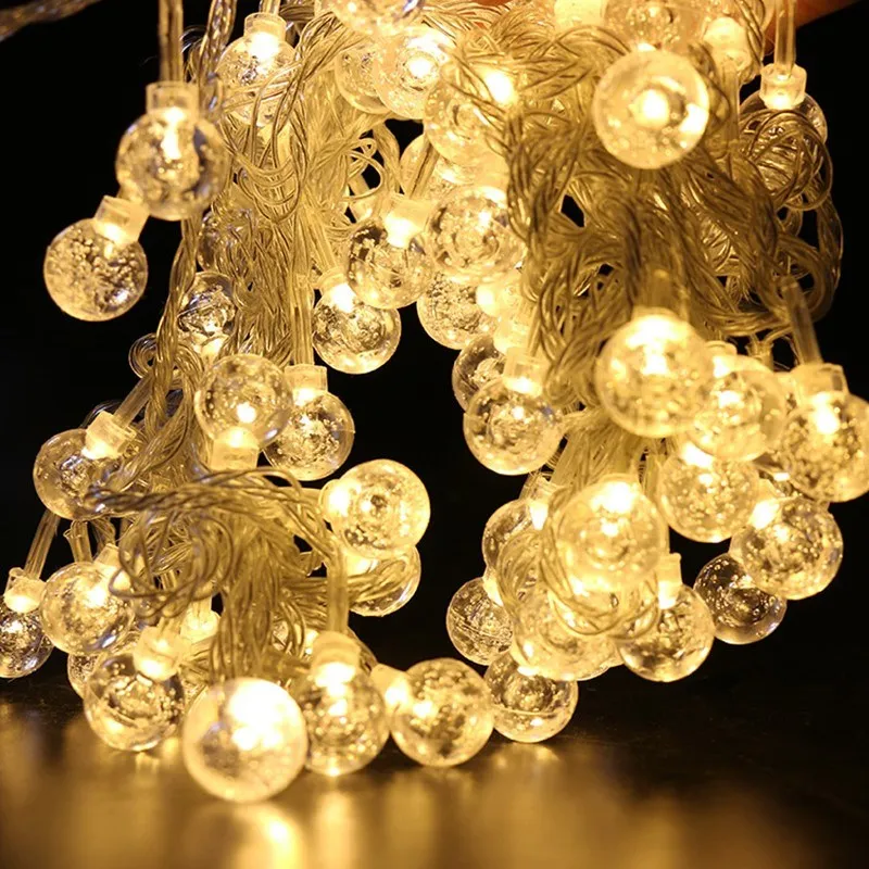 

AC110v/220v 10m/20m Light String Outdoor Garden Light Multicolor Crystal Ball Christmas Tree Party Decoration