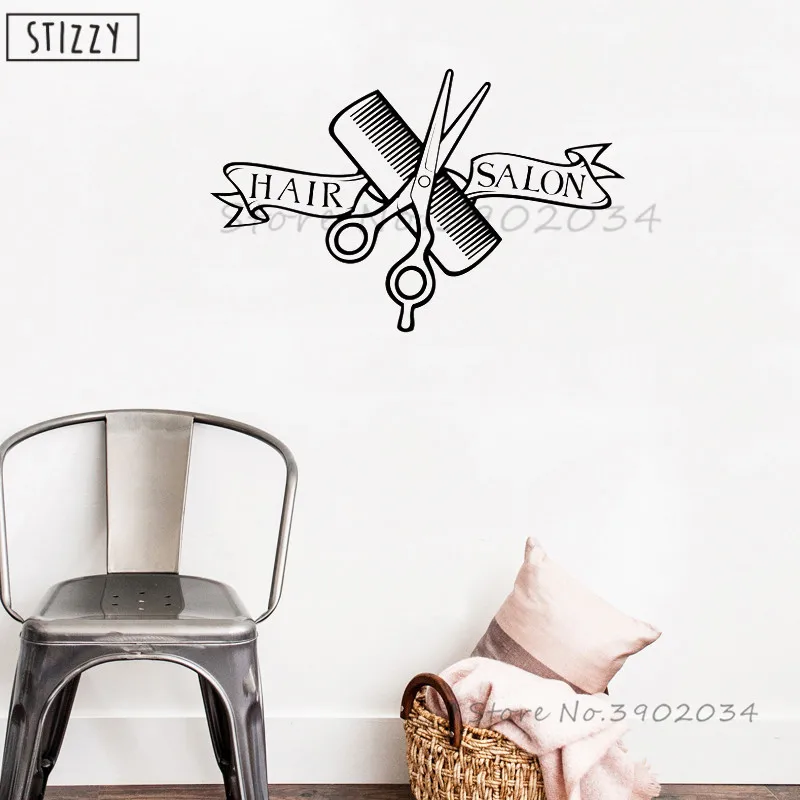 STIZZY Wall Decal Removable Hairdressing Hair Salon Vinyl Wall Sticker