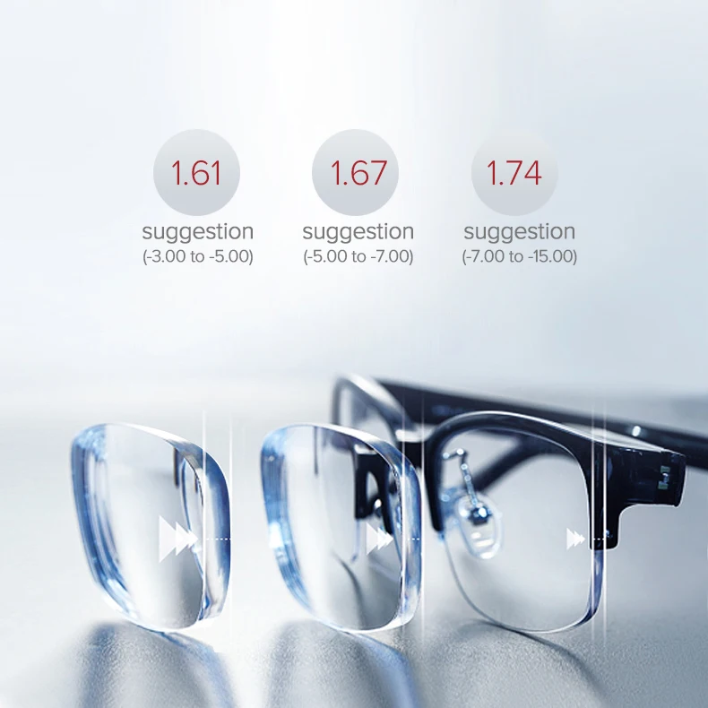 Bifocal Progressive Polarized Sunglasses Lens Optical Myopia Sun Glasses Lens 1.56 1.61 1.67 Resin Eyeglasses Prescription Lens
