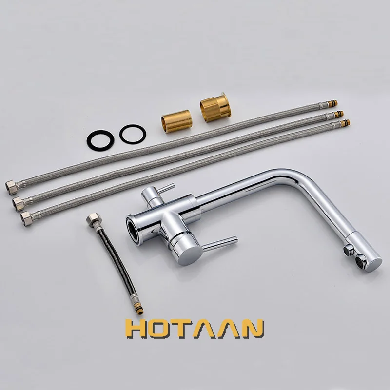  Free shipping Multifunctional New Chrome Pure Water Kitchen Sink Faucet Swivel Spout Mixer Tap With - 32815563992