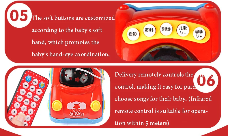 Новинка, светильник с пультом дистанционного управления, проектор, машина для раннего образования, головоломка, светильник, музыкальный автомобиль, игрушка для сна
