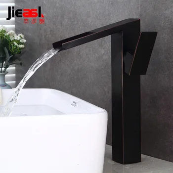 

Waterfall Tall Bathroom Faucet Oil Rubbed Bronze Black Basin Faucet Bathroom Faucets Sink Water Mixer Tap Brushed Nickel Finish