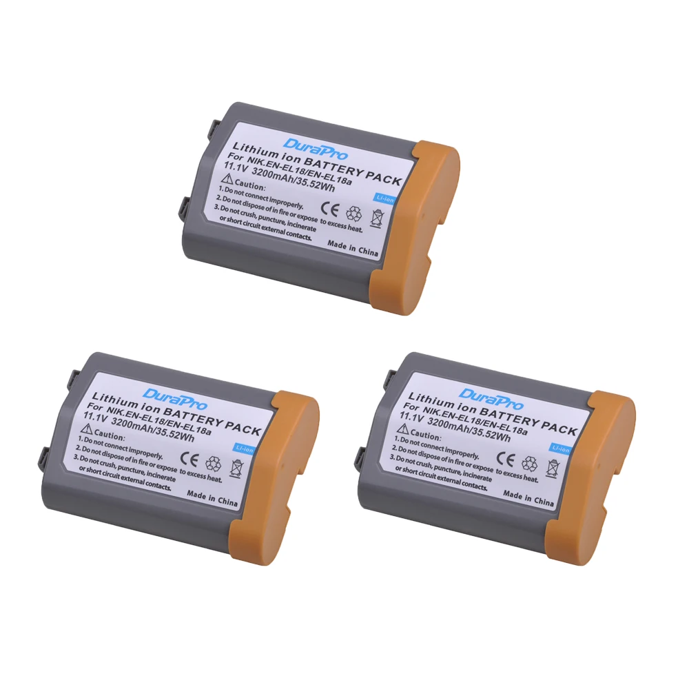 3Pc 3200mAh EN EL18 EN EL18 ENEL18 Li ion Camera Battery for Nikon D4