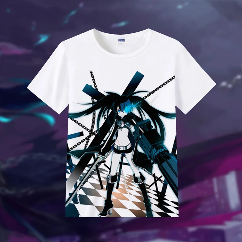 Футболки Black Rock Shooter kawaii футболка с японским аниме рубашка мангой милые футболки