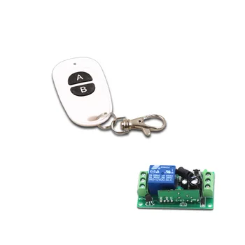 

Hot Sales White DC9V 12V 24V Smart Home Remote Controller Wireless Universal Switch with AB Key Transmitter+Receiver 315/433mhz