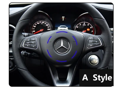 Для Mercedes Benz GLA CLA A GL класс GLA200 250 260X156 передний логотип наклейка титановые задние наклейки на руль Стайлинг доступ - Цвет: Steering Wheel A49mm