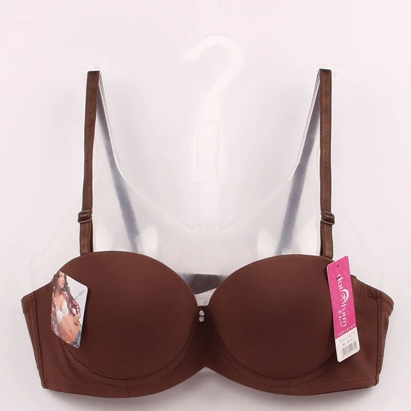 

Women's Sexy Underwear Solid Seamless 1/2 Cup Bra Filled Push Up Bra Steel Bra