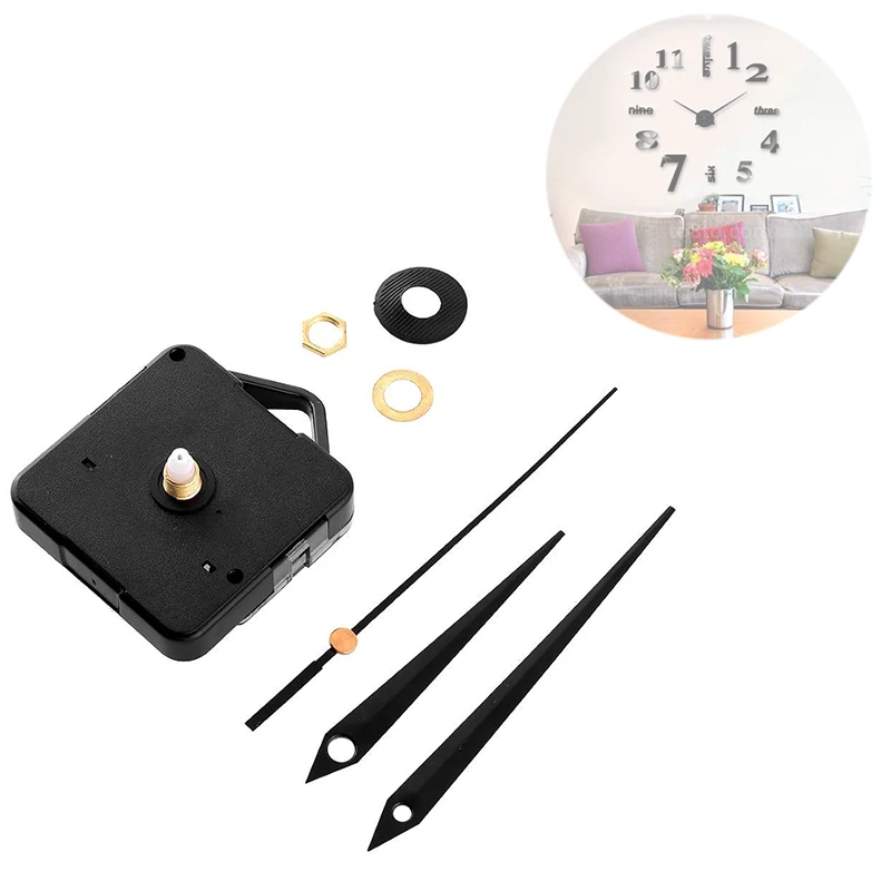 

Silent Quartz Clock Movement Three Black Hands Mechanism Repair Replacing Kit Replacing Mechanism Parts Repair Tool Set