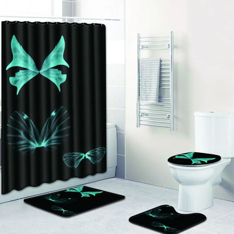 4 шт. мужская маска черный Banyo Paspas ванная комната ковёр Туалет набор ковриков для ванной нескользящие Tapis Salle De Bain Alfombra Bano