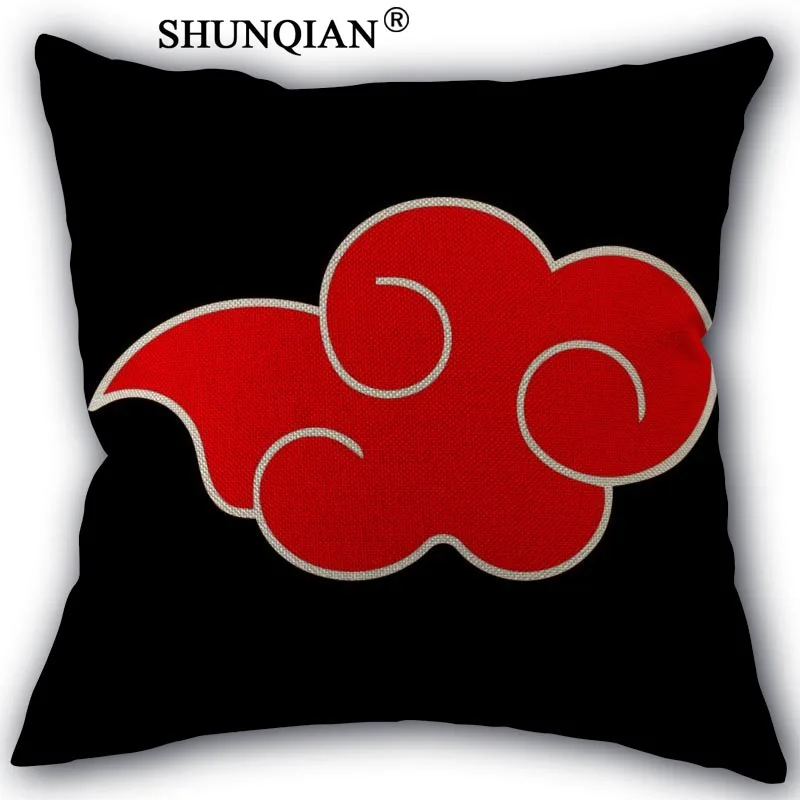 

New hot Naruto logo pillowcase Custom One Side Pillow Cases Cotton Linen 18X18Inch Pillowcase