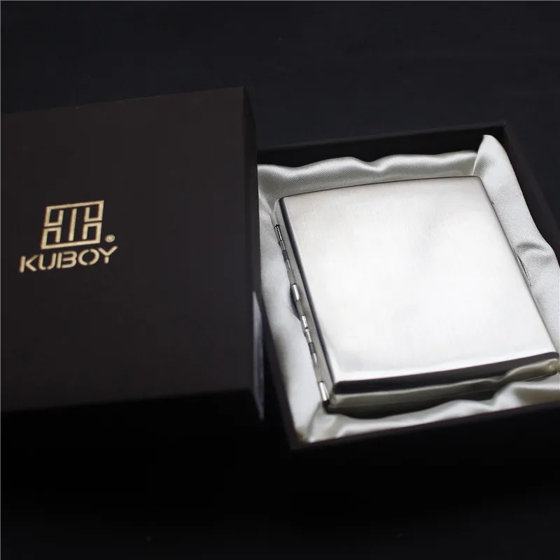

Hongkong Kubou KC2-01 Japanese Style Quality Male Metal 20 Cigarette Case Stainless Steel Portable Cigarette Storage Box Bin