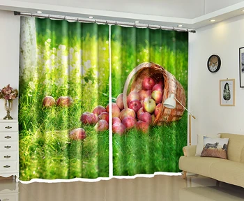 

Apple 3D Kitchen Window Curtains Drapes for Bedroom living room decoration Hotel Office Cortinas para sala Dormitorio Rideaux