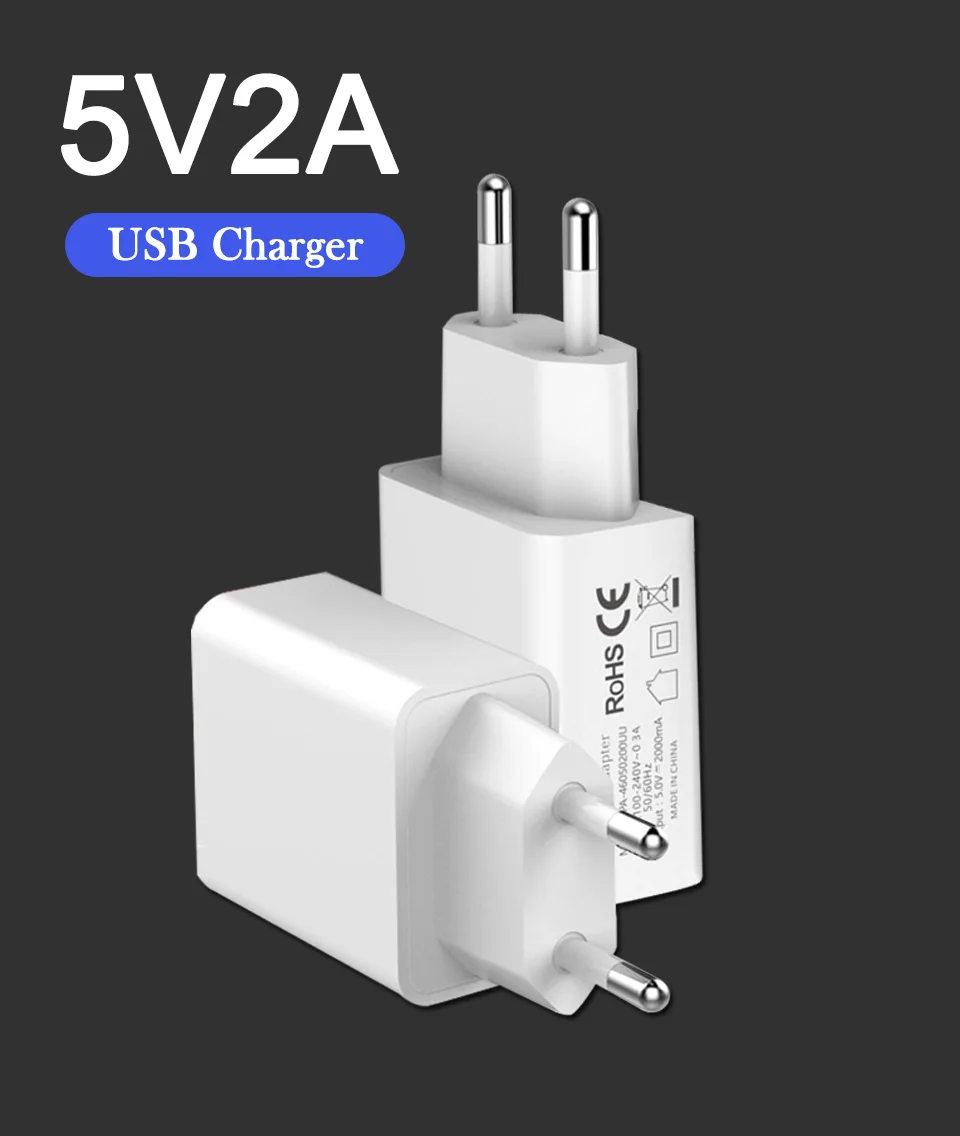 5V2A USB Wall Charger EU Adapter Plug Travel In Europe Mobile Phone For iphone X877S66S5s5cSE Samsug s8 s9  (1)