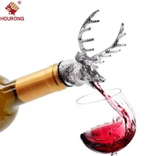 HOURONG 1 шт. Нержавеющая сталь олень Глава красное вино Pourers бутылки вина Пробка Кухня панели инструментов Свадебный Подарок Dropshipping